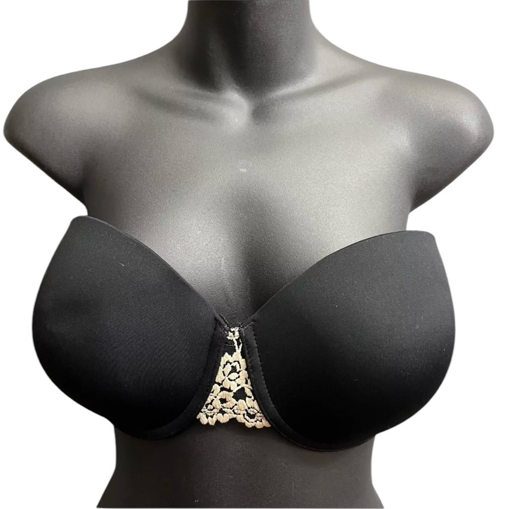Wacoal Black Strapless Bra with Cream Lace